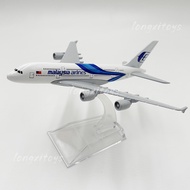 1:400 Diecast Plane Model Toy Malaysia A380 Aircraft Miniature Replica