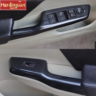 Hardingsun For HONDA CIVIC 2012-2015 carbon fiber pattern power window switch panel cover trim,CIVIC FB interior car accessories
