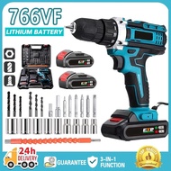 🔥24H Shipped🔥Cordless Impact Drill 766VF Multi-Function Electric  Screwdriver Drill Set High Power H