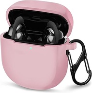 SZJCLTD Silicone Case for Bose QuietComfort Earbuds II 2022, Protective Shock-Absorbing Skin Cover Case with Keychain Carabiner for Bose QuietComfort Earbuds 2 (Pink)