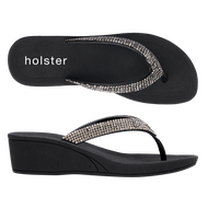 Holster Alice Wedge Black  HST450BL รองเท้าแตะส้นสูง