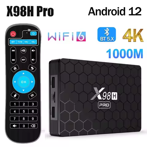 X98H Pro Android 6K Smart TV Box Allwinner H618 BT5.0 2.4&5G Wifi6 1000M LAN HD Set Top Box Steaming