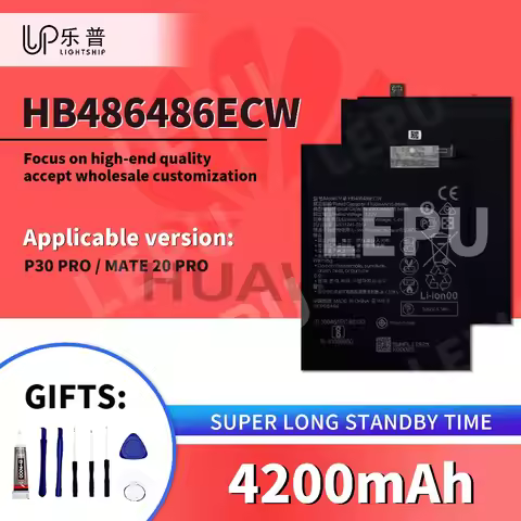 New HUAWEI MATE 20 PRO Battery HUAWEI P30 PRO Battery HB486486ECW 4200mAh Replacement Battery HUAWEI