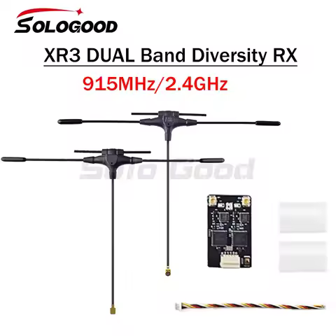 SoloGood Gemini 915MHz/2.4GHz XR3 DUAL Band Diversity RX ELRS 100mW Receiver ESP32C3 LR1121 for FPV 