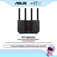 ASUS RT-BE92U WiFi 7 Tri-Band Gaming Router for Home & Office Ultra-Fast Wireless BE Performance Mul