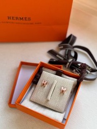 Hermes mini pop H  earrings 耳環 pink 粉紅玫瑰金