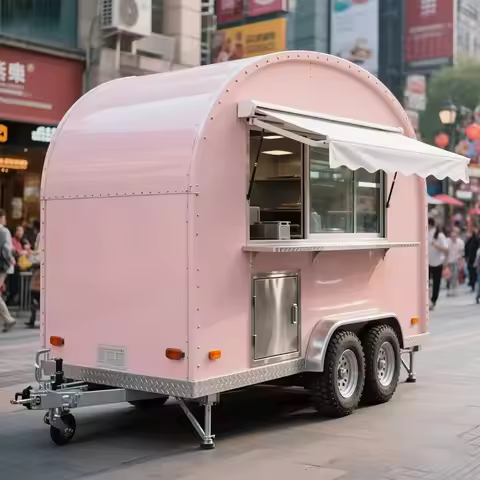 China Mini Mobile RV Street Fast Food Restaurant Food Trailer Foldable Mobile Pancake Shawarma Food 