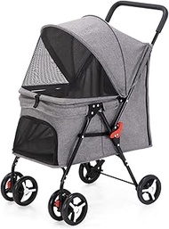 Dog Stroller Folding Lightweight Traveling Trolley Indetachable Pet Bag Light Folding Multi-directio