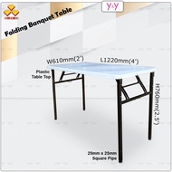 3V 2' x 4' Meja Lipat / Folding Banquet Table / Foldable Banquet Table with Plastic Table Top