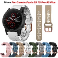 Fenix 5S Plus Watch Band 20mm Quick Fit Silicone Watchband Strap for Garmin Fenix 7S 6S Pro instinct 2S Descent Mk3i 43mm Straps
