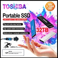 HighSpeed 32TB Portable SSD, USB3.2 Type C Portable Mobile Hard Drive Ultra Thin Data Storage for La