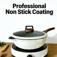 Buy pan get 2 Gaoboos Non Stick Pan with Lid 30cm Wok Frying Pan Suitable for Induction& Stove