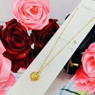 Kalung Wanita Titanium Liontin Motif Love Anti Karat Anti Luntur Mewah Elegan