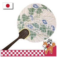 Maruzen Uchiwa Summer-themed Morning Glory Beige Approx. 26×15×0.9cm