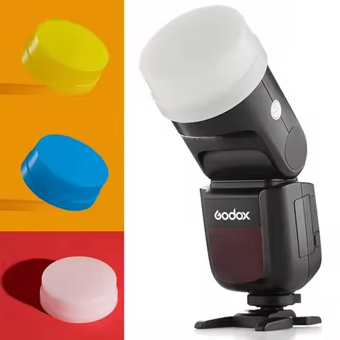 Godox V1 Flash Series Round Head Flash Speedlite Camera Flash Diffuser Bounce Dome Light Set for God