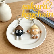 GANTUNGAN Cute Cartoon Long Leg Small Briquette Keychain Three-dimensional Pendant Cute Student Scho