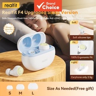 Realfit F4 Earphones: Bluetooth earbuds with ANC, deep bass, app control, HiFi stereo sound, and a c