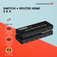 Switch + HDMI Spliter 2X4 4K 60Hz Matrix