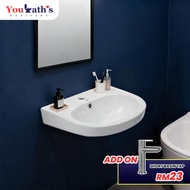 Youbath - Wall Hung Basin Toilet Sink Singki Bathroom Sink Besen Bathroom Basin Singki Bilik Mandi 洗