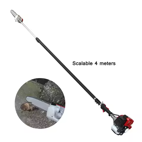 Two-Stroke Retractable Chain Saw High Tree Branch Trimmer High Tree Branch Logging Saw 4 Meters Retr