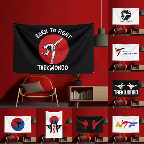 3x5ft Taekwondo Flag Polyester Printed Party Flag For Event Showroom Fitness Workout