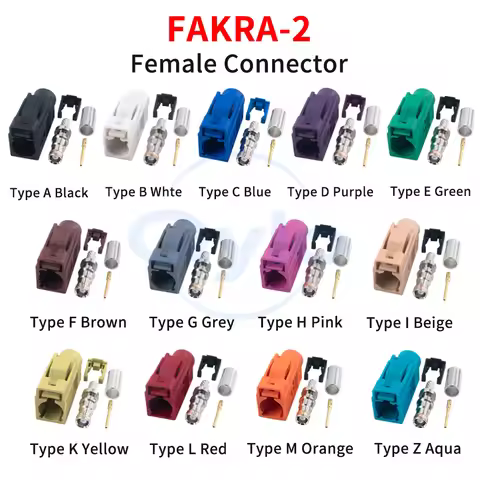 FAKRA-2 connectors FAKRA-K female automotive connectors FAKRA-A/B/C/D/E/F/G/H/I/K/L/M/Z models Multi