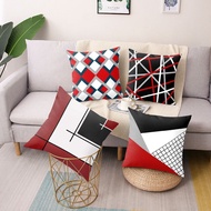 （ALL IN STOCK XZX）Creative red printed polyester square pillow cushion cover, car sofa chair sofa cover, simple home decoration accessories   (Double sided printing with free customization of patterns)