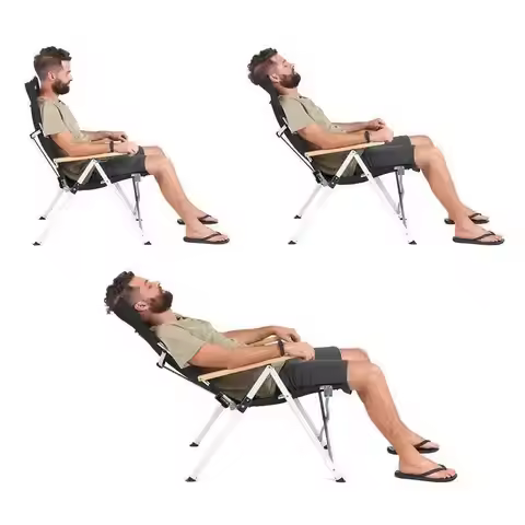 Naturehike Outdoor Lounge Chair Folding Chair Aluminum Alloy Adjustable Reclining Camping Fishing Be