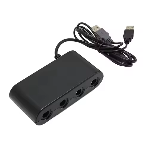 GC Controller Adapter 4 Ports 3 in 1 Game Controller Adapter with Turobo for Wii U for Super Smash B