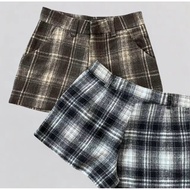 Black Plaid Velvet Shorts size 2xl