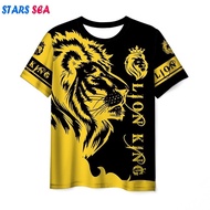 3d T-Shirt Casual Men's T-Shirt Short-Sleeved 3d Printed T-Shirt Animal Lion