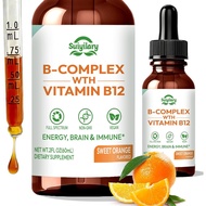 Suiyilary Vitamin B Complex Liquid Drops, B12 Methylcobalamin, B9 Folic, Vitamin C, Immune, Energy M