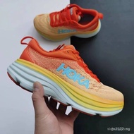 Z9X6 HOKA ONE ONE Bondi 8 Shock Absorption Running Shoes Orange Red