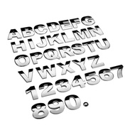 3D DIY Metal Alphabet Badge Chrome Silver Letters Numbers Logo Car Stickers Automobiles Car Accessories Stickers