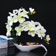 Pokok Orkid Hiasan Deko Perhiasan Bunga Meja Artificial Fake Silk Flower