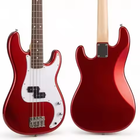 J824 Taiwan SX Standard 4-String Electric Bass Guitar Metal Red 21 Frets B-Stock Professional
