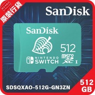 SanDisk - Nintendo MicroSD 512GB UHS-1 100M/R 90M/W Switch Card (SDSQXAO-512G-GN3ZN)