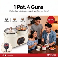 PASENBO F30 Dual Pot Rice Cooker 1 Pot 4 Guna Nasi Sup Kukus 24H Timer Non-Stick Party MY Plug