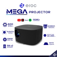 [New] EROC Mega Projector Full HD 1080P / 200'' / 600 ANSI / Auto Focus / Mirroring / 1Year Warranty