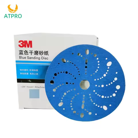 3M321U Blue Fengrui 6-inch Dry Abrasive Paper 150mm Flocking Disc Car Polishing 80-500 Grit Perforat