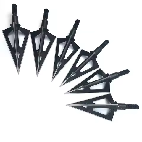 100 Grain Arrowhead Tip Point Broadhead Arrow Bow Hunting, Beast Arrow Head, 3 Blades