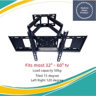 For 32" to 75" inch full motion TV Double arm Wall Mount TV mount TV Brackets Swivel ±120°  mount