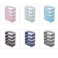 [GS] Multipurpose 5-tier Shoe Rack Motif Kitchen Storage Frame 5-tier Book Clothes Place Shopee