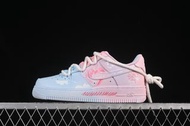 Nike Air Force 1'07 Low "Purple Butterfly" 手繪涂鴉 粉藍蛛心 空軍一號低幫休閑運動板鞋 QX2032-707
