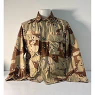 Second-Hand American Military Shirt: Desert Pattern 6 Colors 5-Button Model Size M/R Chest 47 Inches