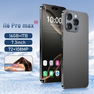 I16 Pro Max 8000mAh 5G Smartphone 16GB+1TB 7.3inch Cellphone HD Camera Calendar Calculator Android P