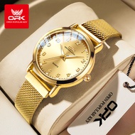 OPK นาฬิกาข้อมือ สำหรับผู้หญิง แบรนด์แท้ กันน้ำ 2025 นาฬิกาข้อมือแฟชั่นสไตล์เกาหลี หรูหรา สแตนเลสสตี