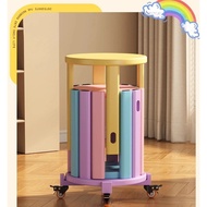 Spot internet celebrity solid wood stool stackable dopamine colored round stool home stacking spare 
