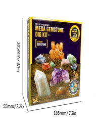 STEM Mega Gemstone Dig Kit-dig and discover gem stone crystal dig toy set child educational toy crys
