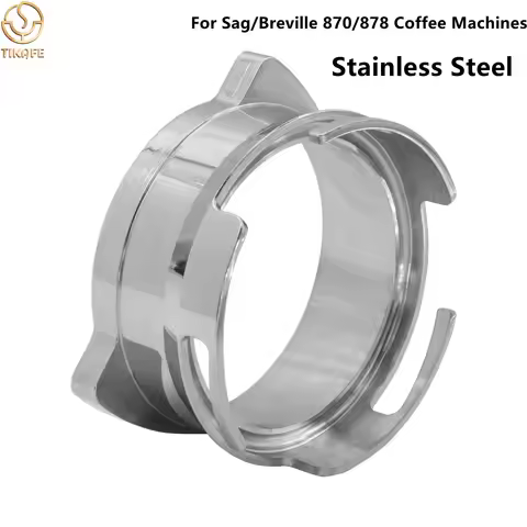 54mm Rotatable Coffee Dosing Ring 304 Stainless Steel Powder Receiver for Breville 870/878/880 Espre